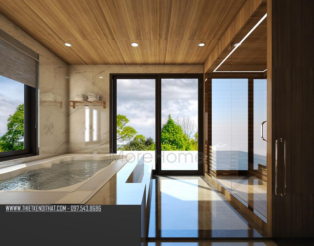 Thiết kế nội thất phòng tắm biệt thự Vinhomes Riverside Long Biên Hà Nội